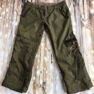 Olive green and Brown tweed Cappel snowboard pants